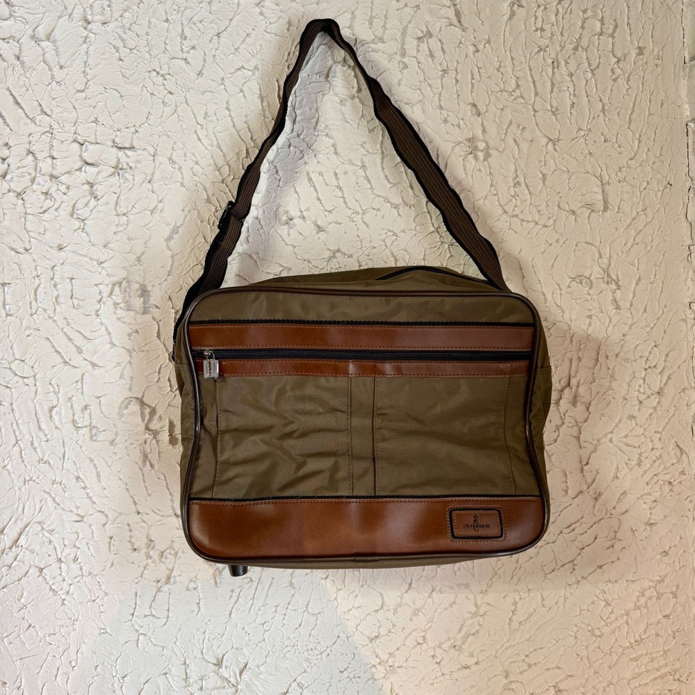 Olive and Brown Men's Messenger Bag - Picture 2 of 11